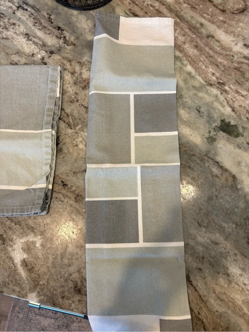 Two Gray Geometric Pattern Tea Towels